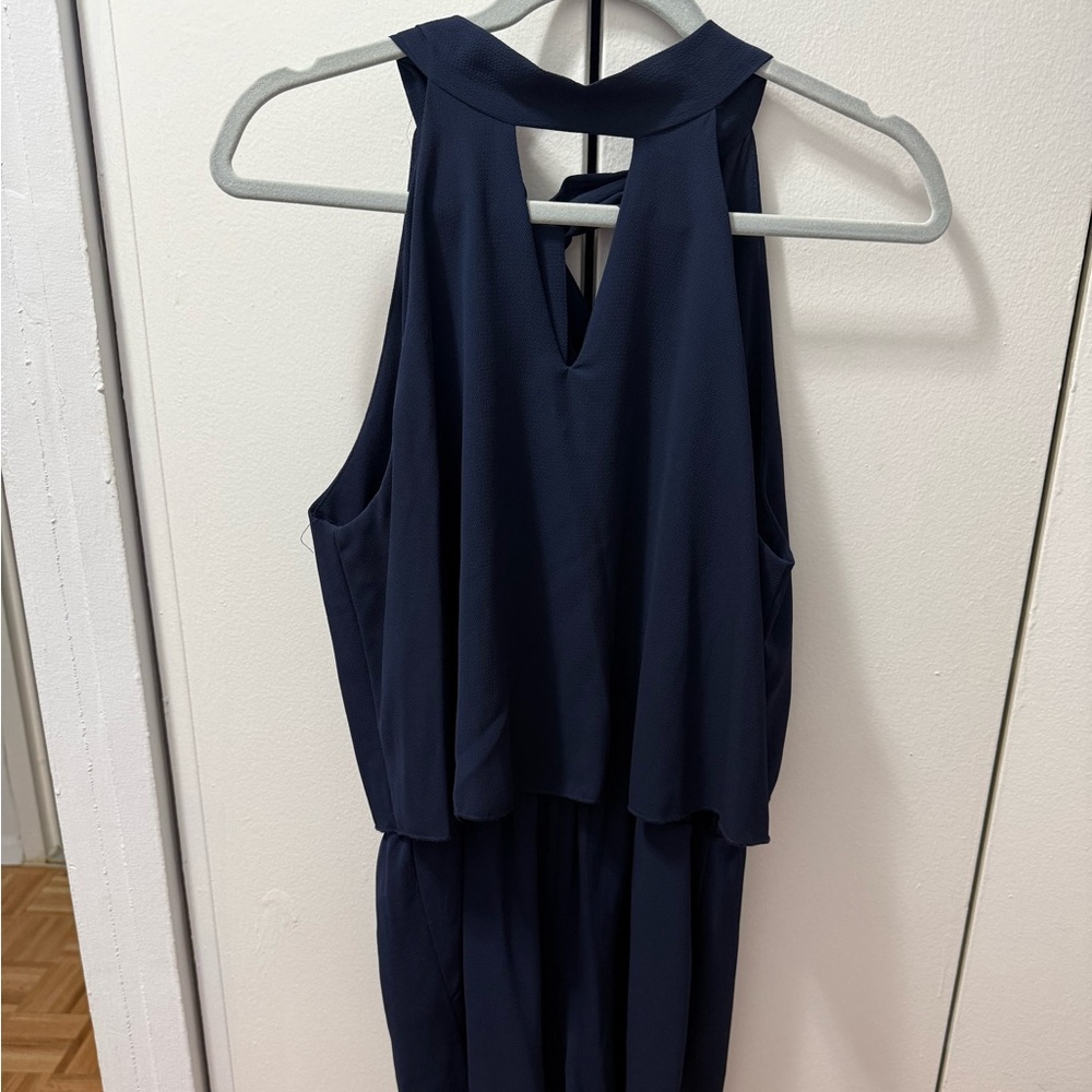 Gab & Kate Navy Sleeveless Halter Romper